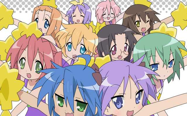 hiiragi kagami+hiiragi tsukasa+iwasaki minami+izumi konata+kobayakawa yutaka+kusakabe misao+minegishi ayano+patricia martin+takara miyuki+tamura hiyori