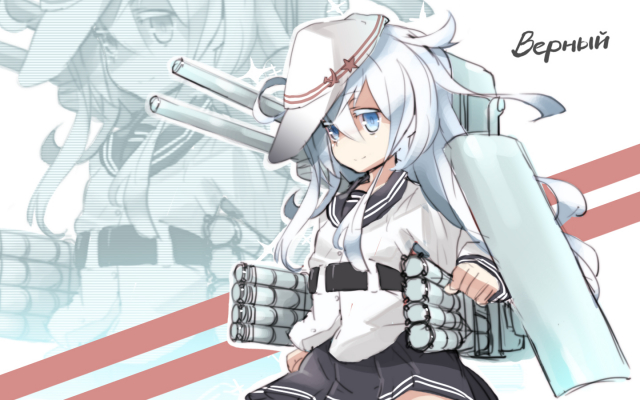 hibiki (kantai collection)+verniy (kantai collection)