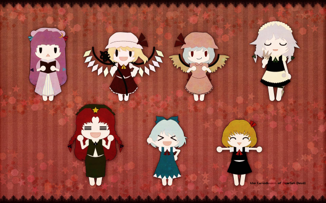 cirno+flandre scarlet+hong meiling+izayoi sakuya+patchouli knowledge+remilia scarlet+rumia