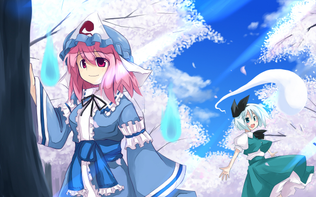 konpaku youmu+konpaku youmu (ghost)+saigyouji yuyuko