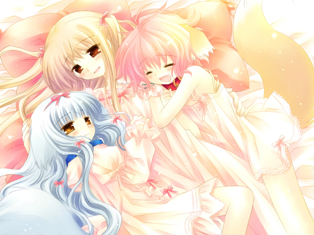 lily (wanko to lily)+touko (wanko to lily)+wanko+wanko (wanko to lily)