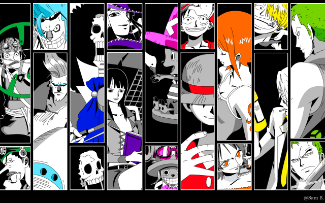 brook+franky+monkey d luffy+nami (one piece)+nico robin+roronoa zoro+sanji+tony tony chopper+usopp