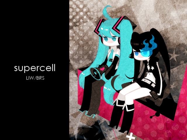 black rock shooter (character)+hatsune miku