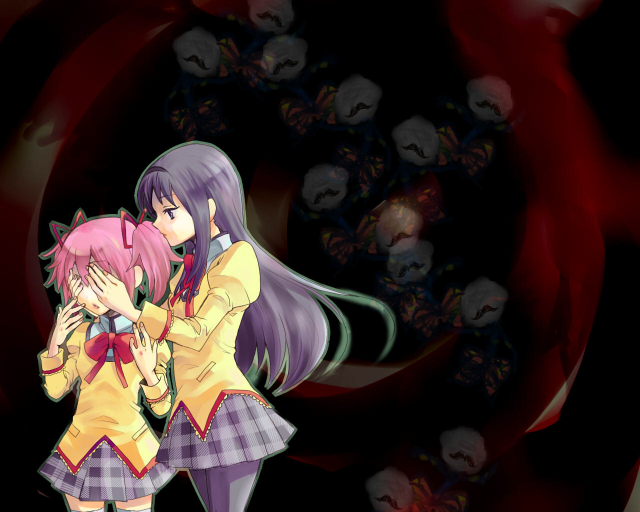 akemi homura+anthony (madoka magica)+kaname madoka