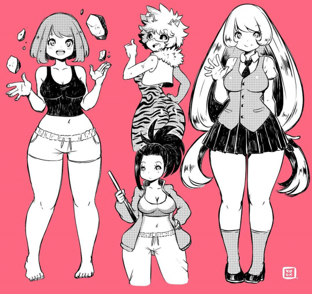 ashido mina+hadou nejire+uraraka ochako+yaoyorozu momo