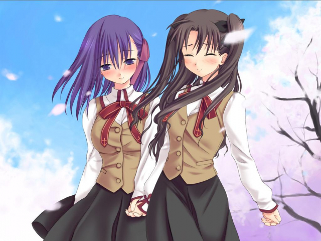 matou sakura+tohsaka rin