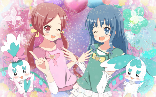 chypre (heartcatch precure!)+coffret (heartcatch precure!)+hanasaki tsubomi+kurumi erika