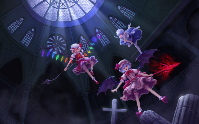 flandre scarlet+izayoi sakuya+remilia scarlet