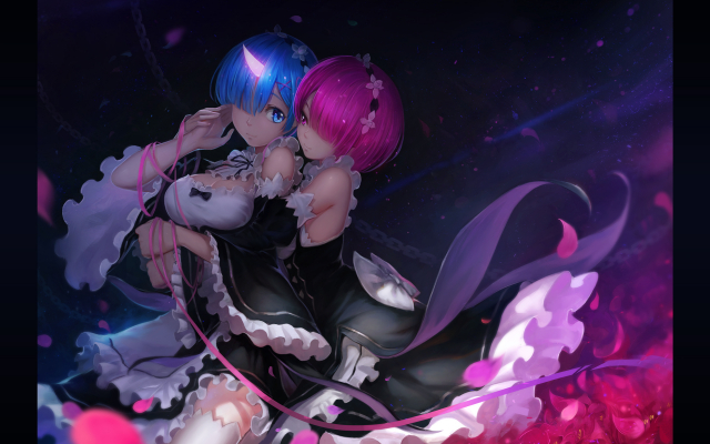 ram (re zero)+rem (re zero)