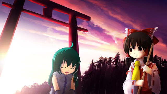 hakurei reimu+kochiya sanae