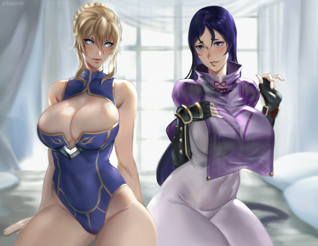 artoria pendragon (all)+artoria pendragon (lancer)+minamoto no raikou (fate grand order)