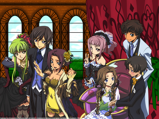 anya alstreim+c.c.+kallen stadtfeld+kururugi suzaku+lelouch lamperouge+nunnally lamperouge+rolo lamperouge