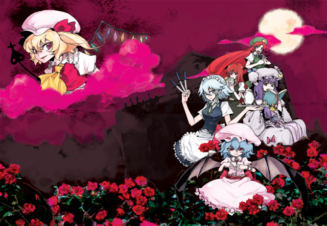 hong meiling+izayoi sakuya+koakuma+patchouli knowledge+remilia scarlet