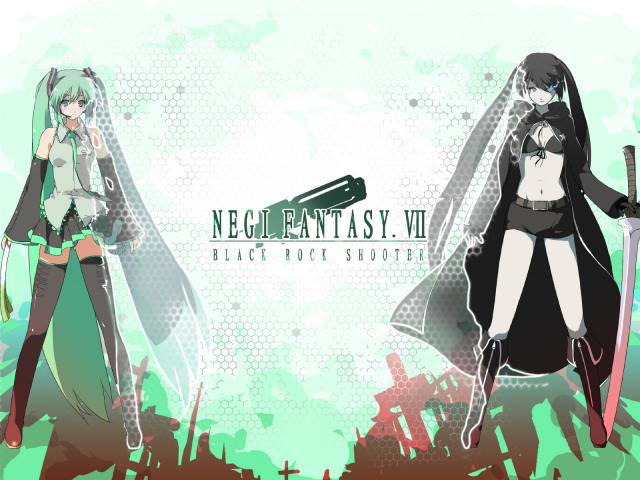 black rock shooter (character)+hatsune miku