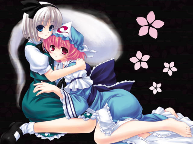 konpaku youmu+konpaku youmu (ghost)+myon+saigyouji yuyuko