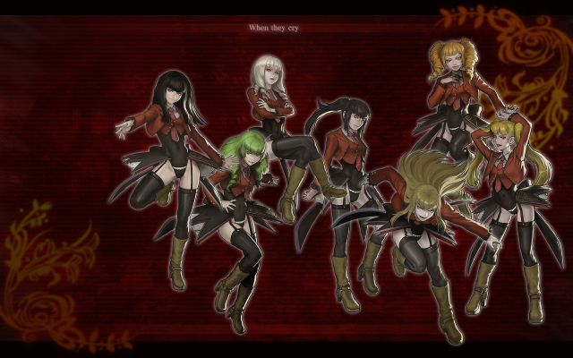 asmodeus+beelzebub+belphegor+leviathan (umineko)+lucifer+mammon+satan+stakes of purgatory