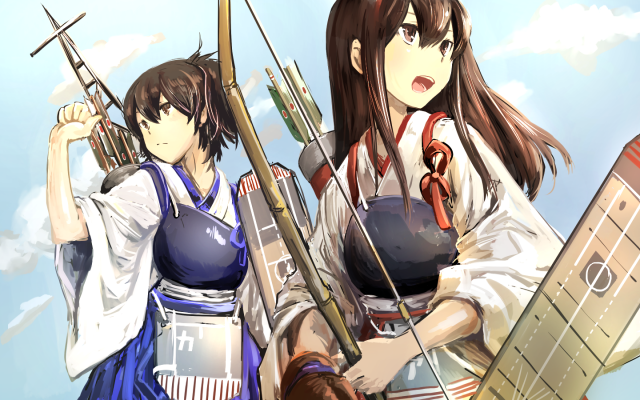 akagi (kantai collection)+kaga (kantai collection)