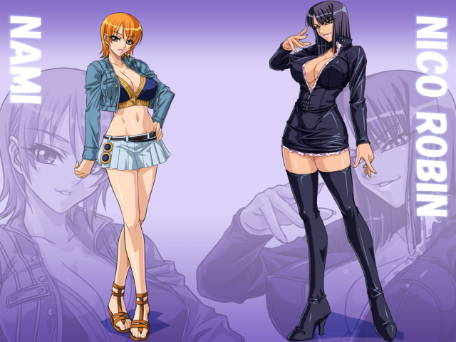 nami (one piece)+nico robin