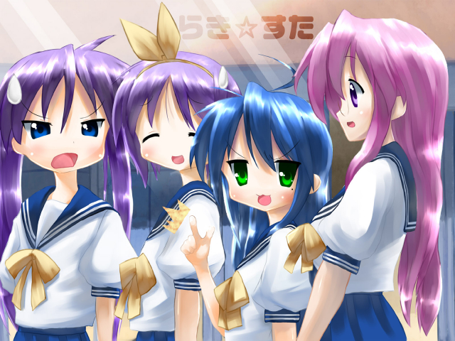 hiiragi kagami+hiiragi tsukasa+izumi konata+takara miyuki