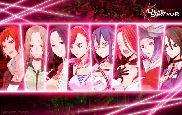 harusawa yoshino+izuna misaki+komaki midori+kuzuryuu amane+mochizuki mari+office girl (devil survivor)+shouji (devil survivor)+tanigawa yuzu