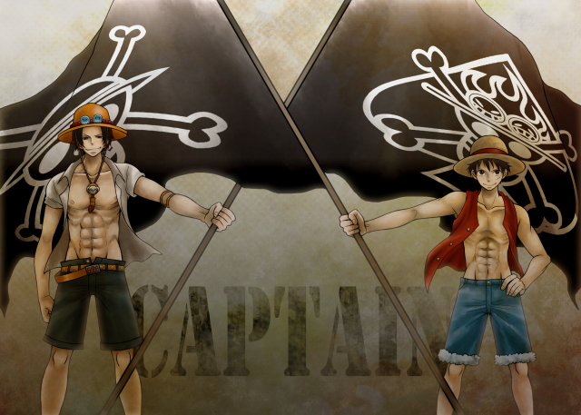 monkey d luffy+portgas d ace