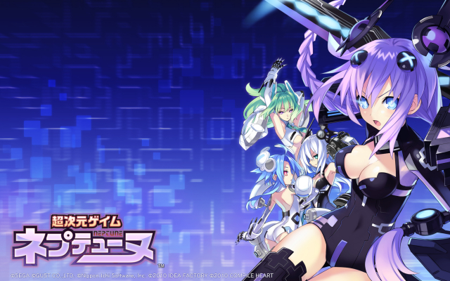 black heart+blanc+green heart+neptune (choujigen game neptune)+noire+purple heart+vert+white heart