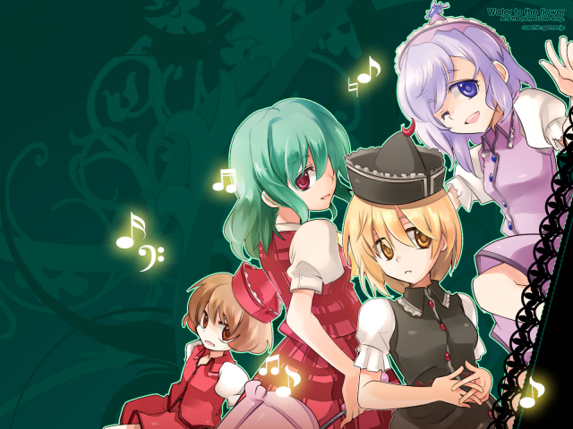 kazami yuuka+lunasa prismriver+lyrica prismriver+merlin prismriver