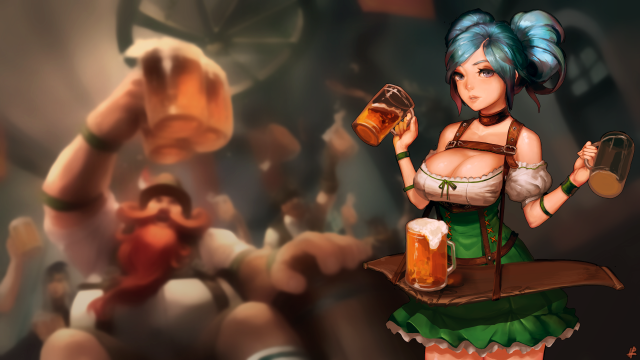 ashe (league of legends)+gangplank+gragas+olaf+sona buvelle