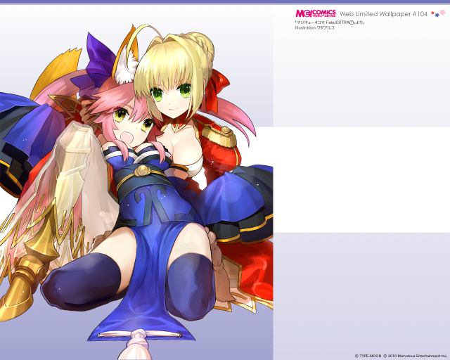 caster (fate extra)+saber extra