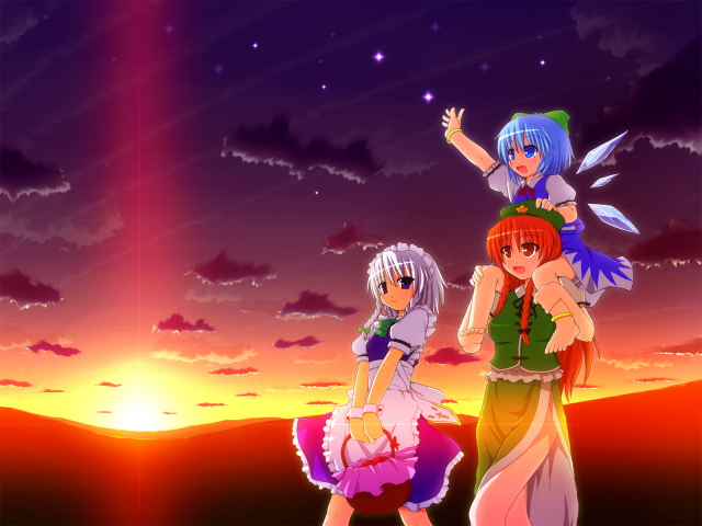 cirno+hong meiling+izayoi sakuya