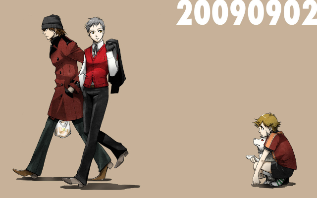 aragaki shinjirou+koromaru+sanada akihiko