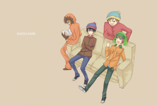 eric cartman+kenny mccormick+kyle broflovski+stan marsh