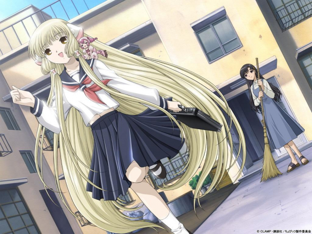 chii+hibiya chitose+sumomo (chobits)