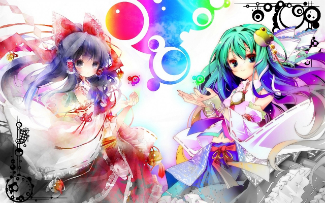 hakurei reimu+kochiya sanae