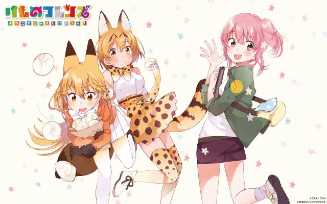 ezo red fox (kemono friends)+serval (kemono friends)